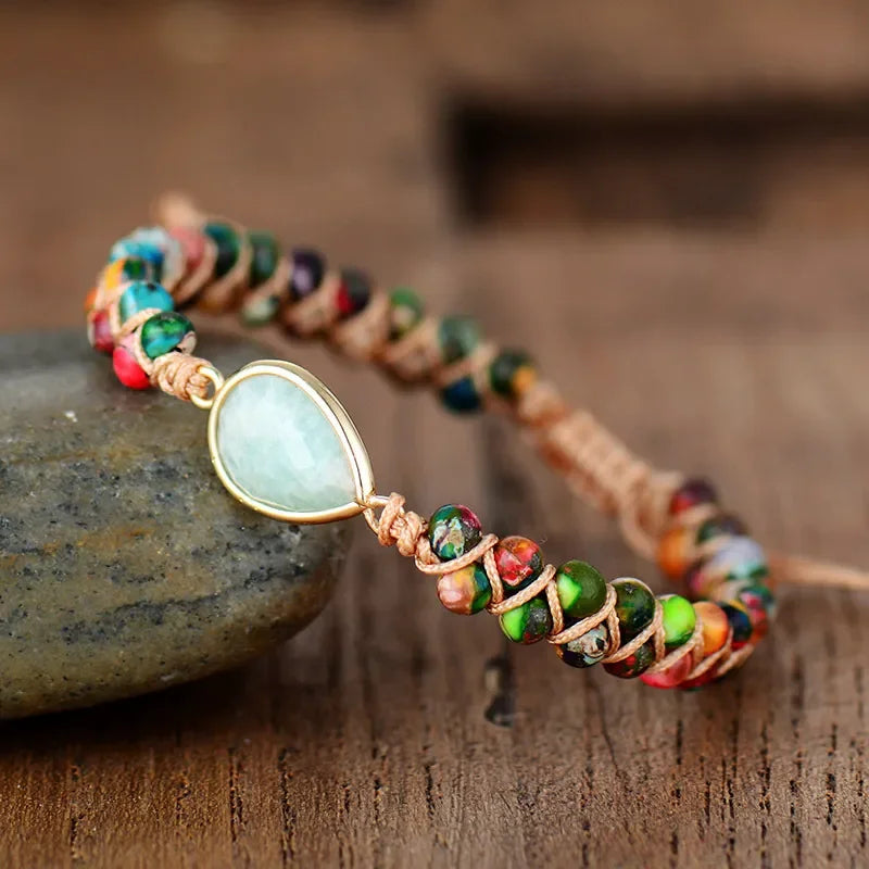 Handmade Teardrop Shape Beaded Bracelet - VAleG