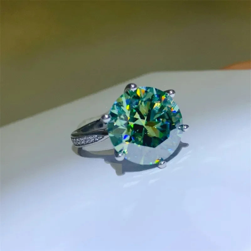 10 Carat Moissanite 925 Sterling Silver Ring - VAleG