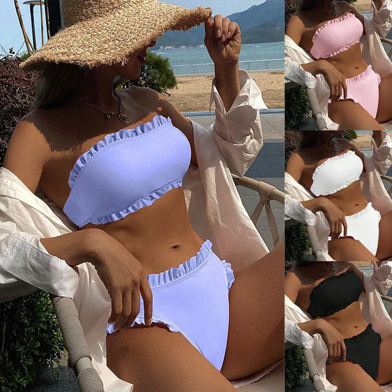 Women's Tube Top Split Swimsuit Beach - VAleG