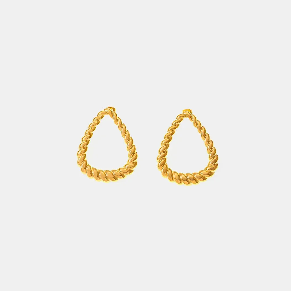 18K Gold-Plated Twisted Earrings - VAleG