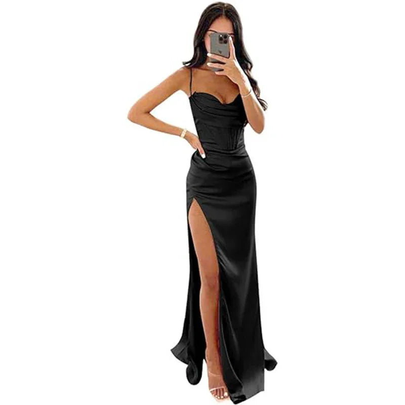 European And American Women's Clothing Sleeveless Camisole Evening Dress - VAleG