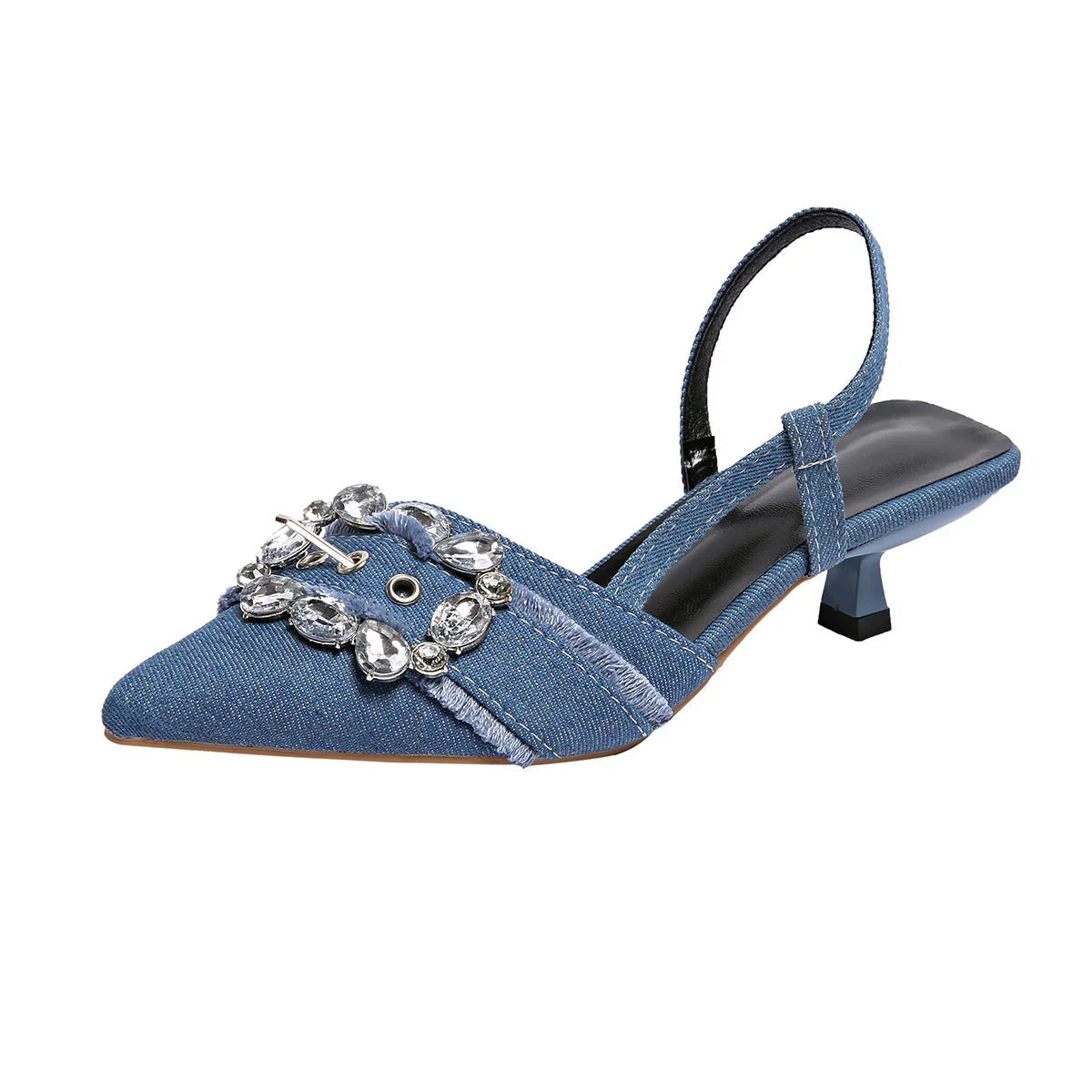 High Heel Sandals Pointed Toe Closed Toe Sandals Rhinestone - VAleG