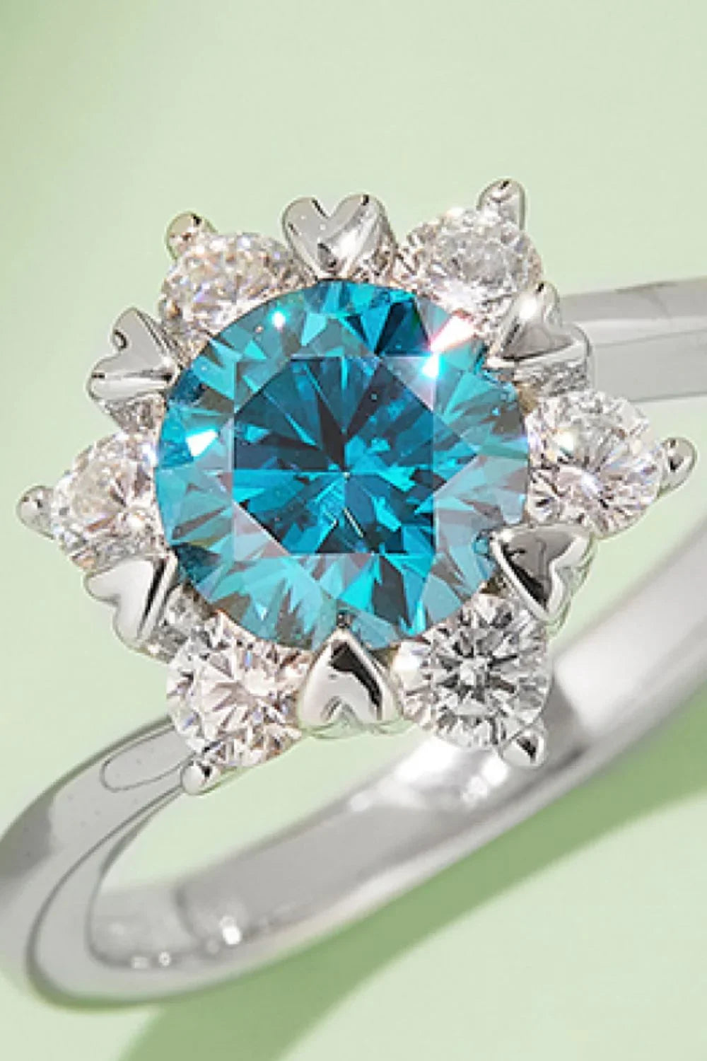 1 Carat Moissanite 925 Sterling Silver Cluster Ring - VAleG