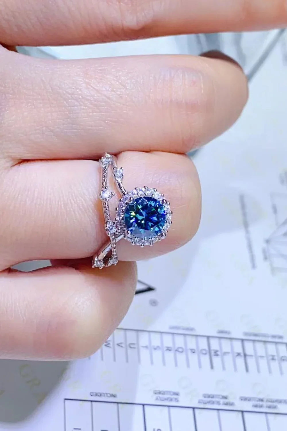 1 Carat Moissanite 925 Sterling Silver Ring - VAleG