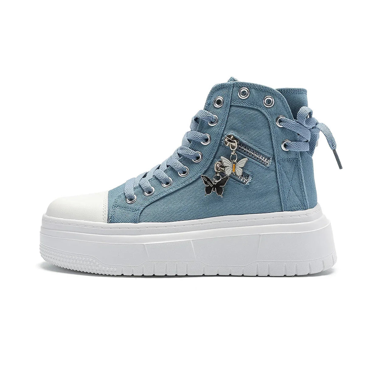 New Outdoor All-matching Butterfly Zipper Canvas Shoes - VAleG
