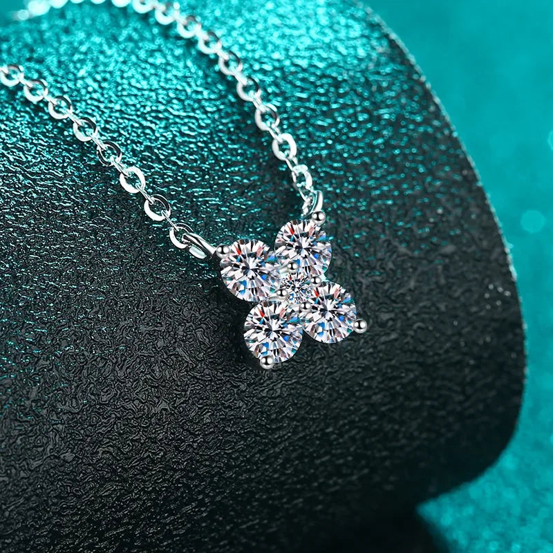 1.26 Carat Moissanite 925 Sterling Silver Geometric Shape Pendant Necklace - VAleG