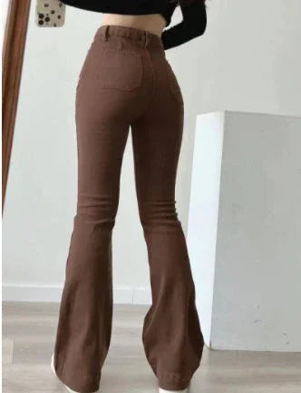 Women's Classic High Waist Slim Denim Horseshoe Pants - VAleG