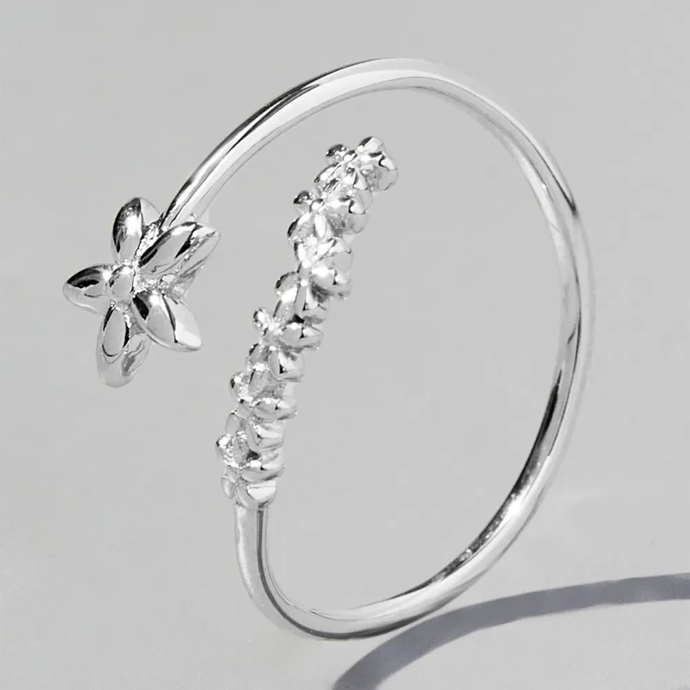 925 Sterling Silver Flower Ring - VAleG