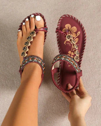 Bohemian Daily Casual Summer Rhinestone Sandals - VAleG
