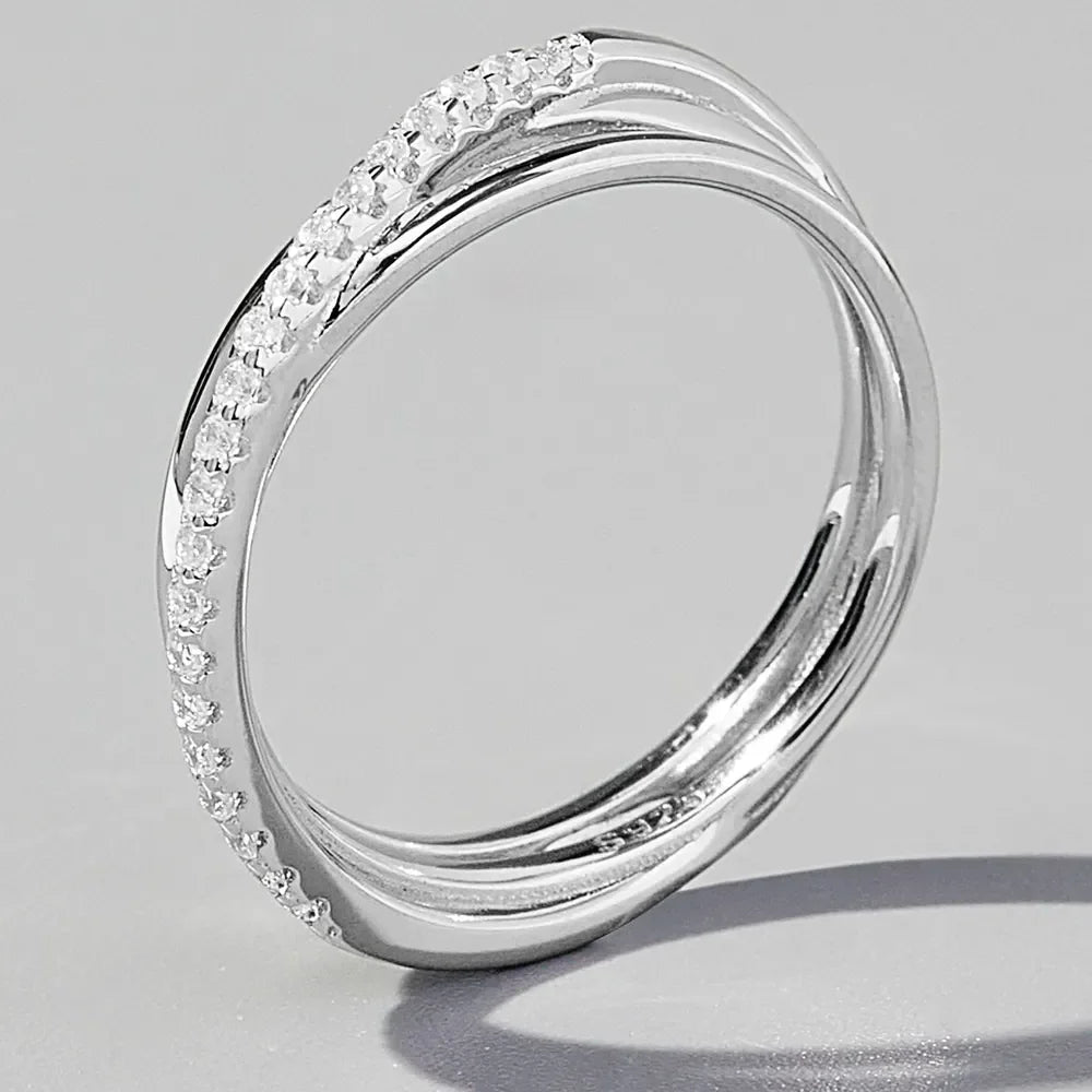 Inlaid Zircon 925 Sterling Silver Ring - VAleG