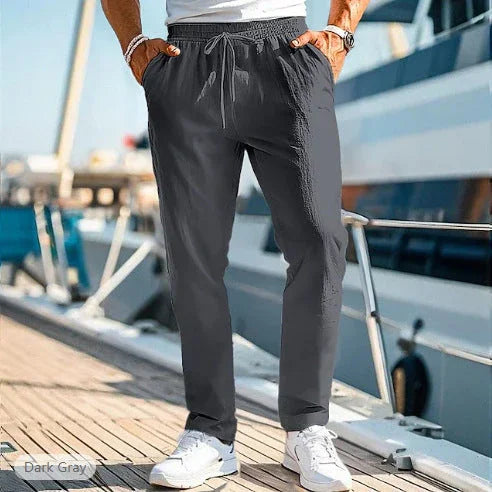 Men's Trousers Summer Elastic Waist Straight - VAleG