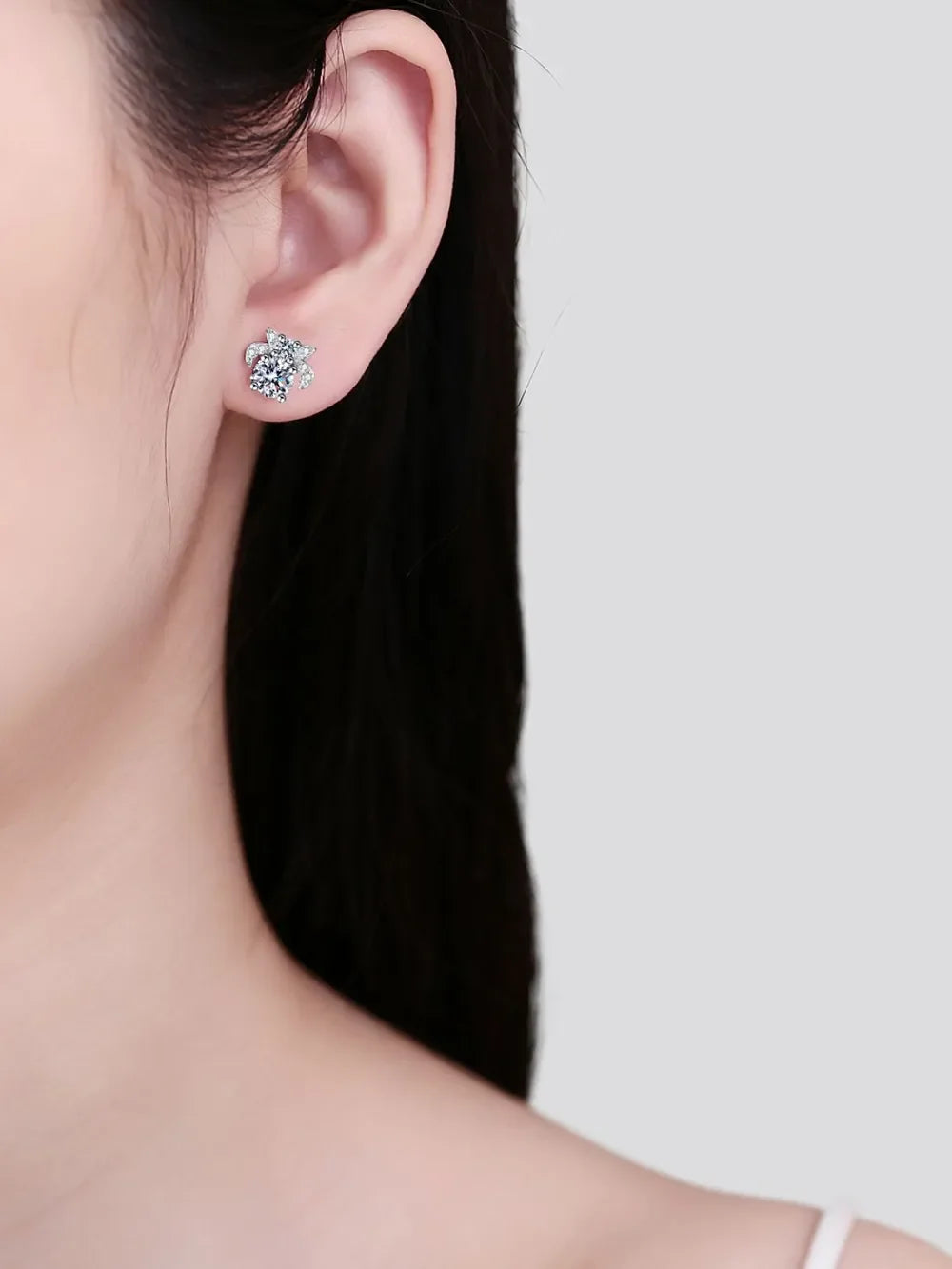 1 Carat Moissanite 925 Sterling Silver Stud Earrings - VAleG