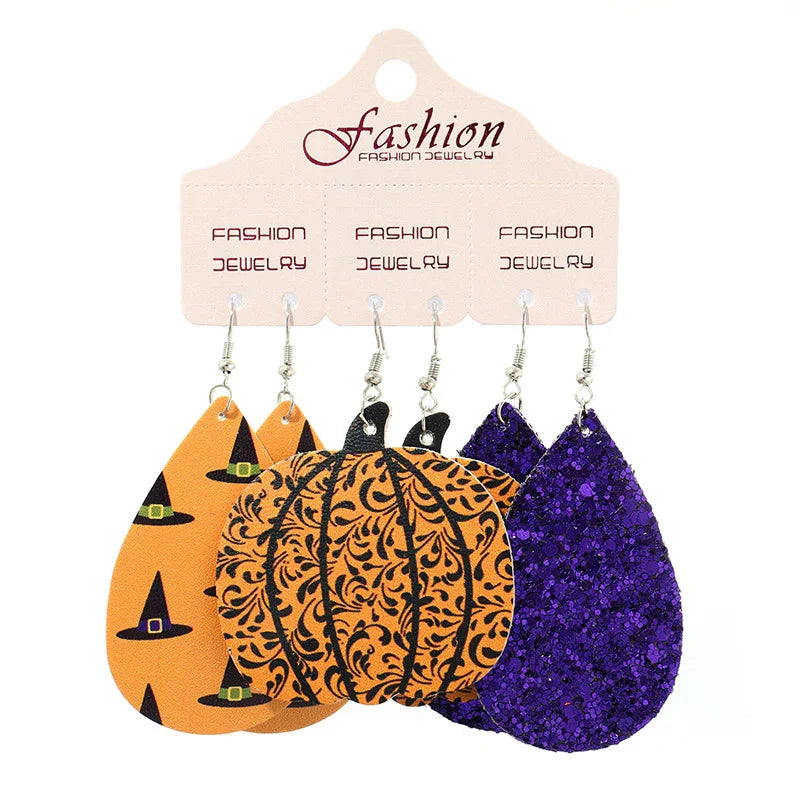 Teardrop Shape Halloween Theme Dangle Earrings - VAleG