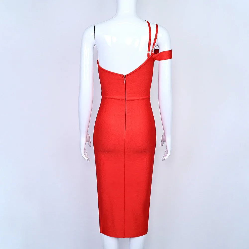 Red Bandage Tight Elastic Dress - VAleG