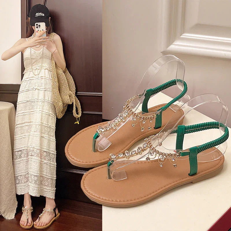 Women's Sandals New Big Rhinestone Fashion - VAleG