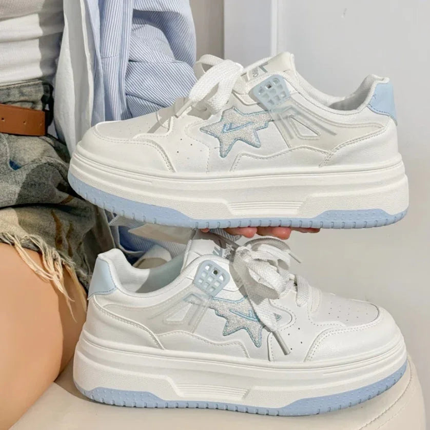 XINGX Platform White Shoes Women's Board Shoes - VAleG