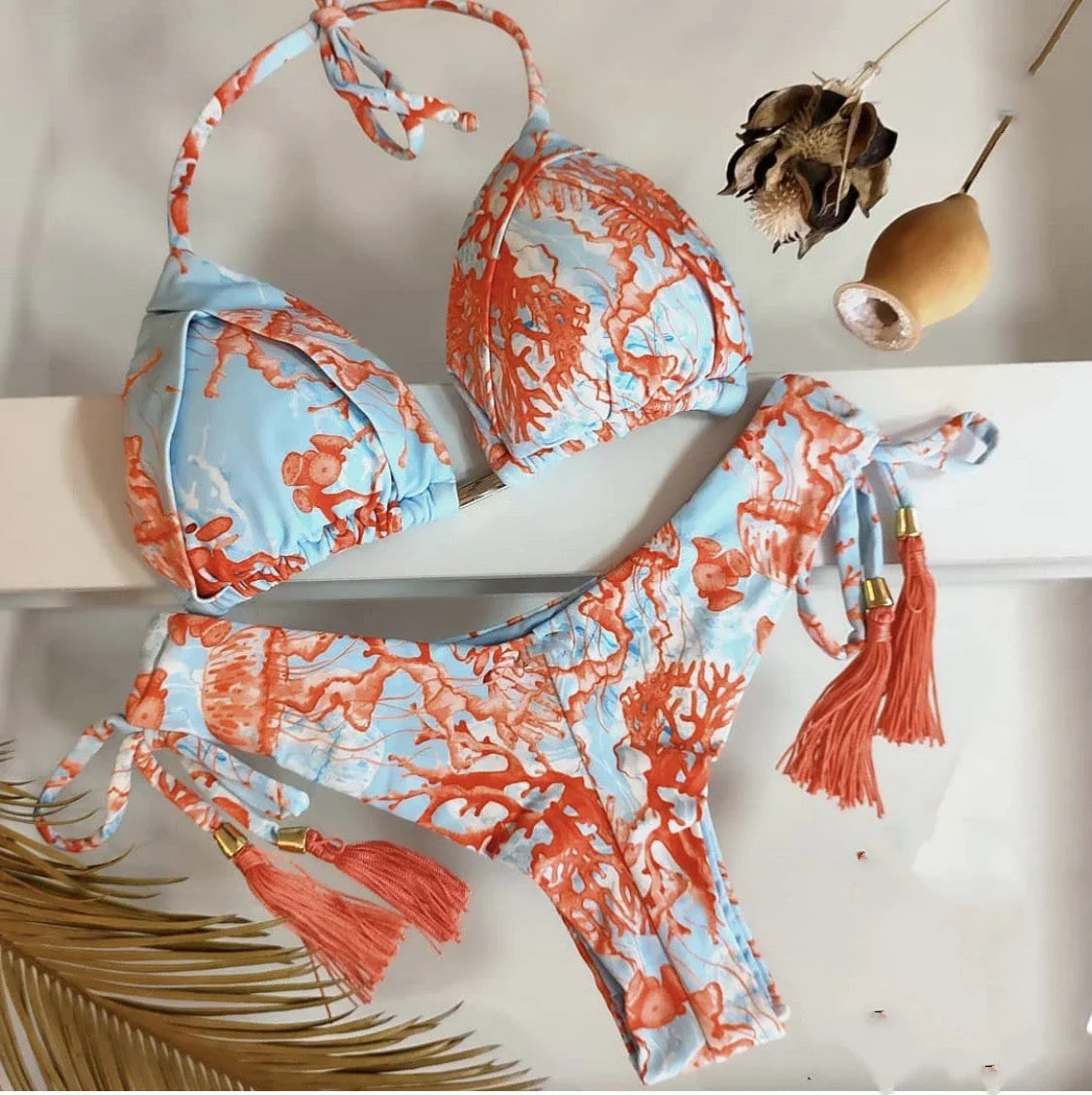 Women's Beach Split Printed Swimsuit - VAleG