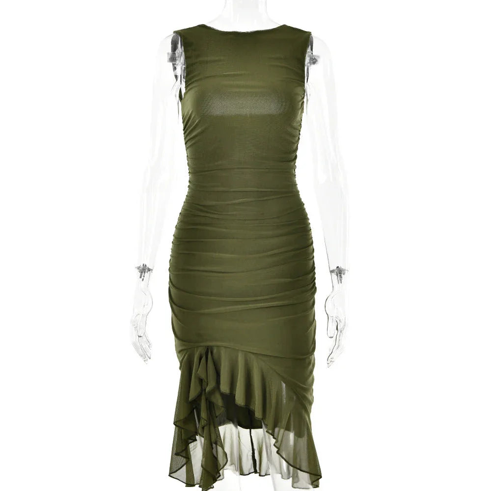 Summer Slim Skinny Sleeveless Dress For Women Fashion Party Club Dresses - VAleG