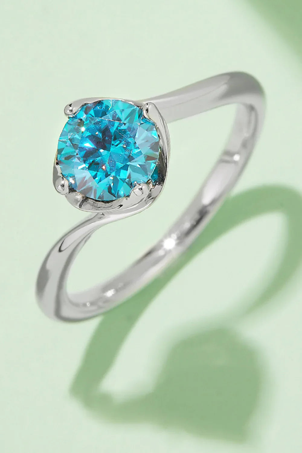 1 Carat Moissanite 925 Sterling Silver Solitaire Ring - VAleG