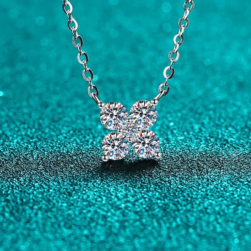 1.26 Carat Moissanite 925 Sterling Silver Geometric Shape Pendant Necklace - VAleG