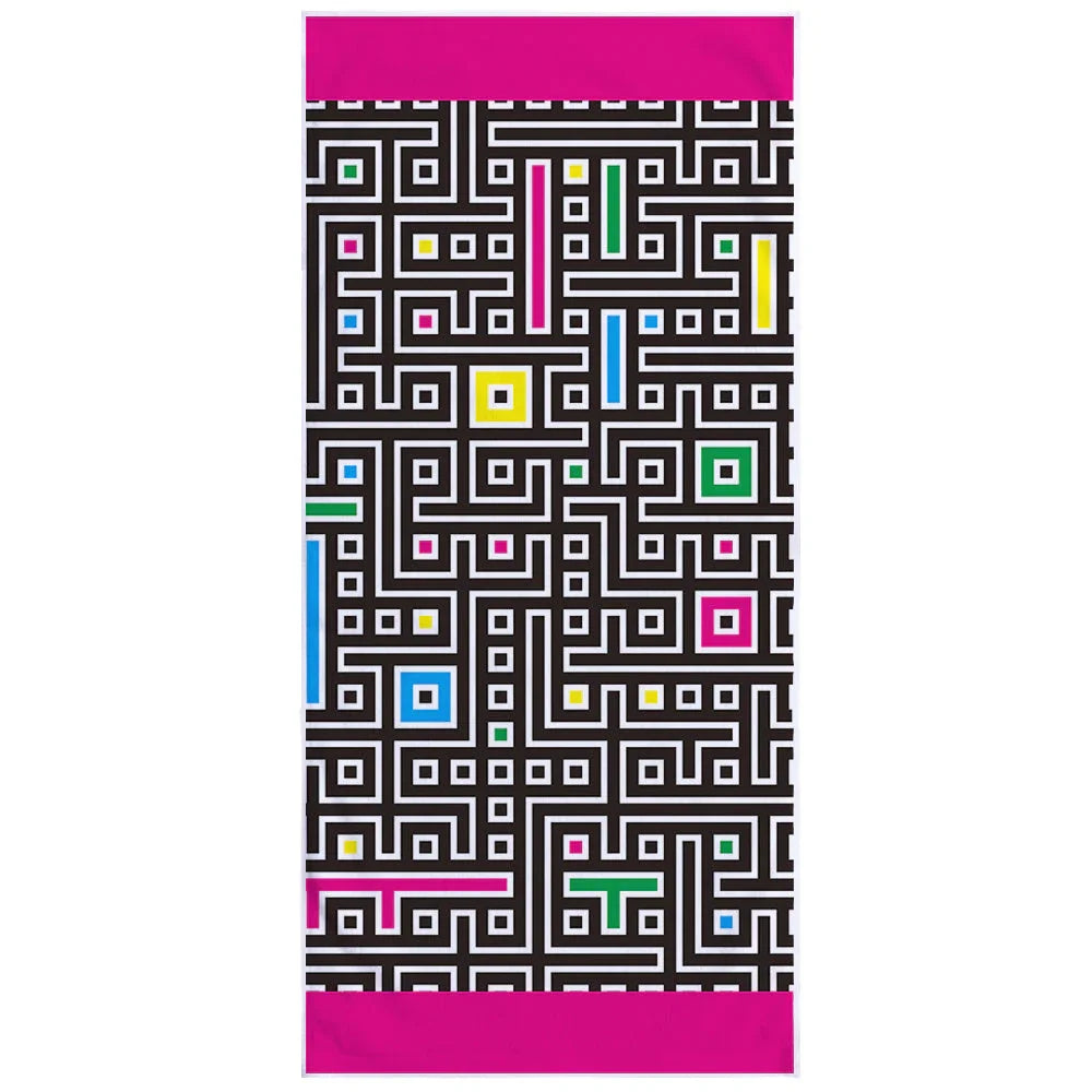 Microfiber Square Print Beach Towel - VAleG
