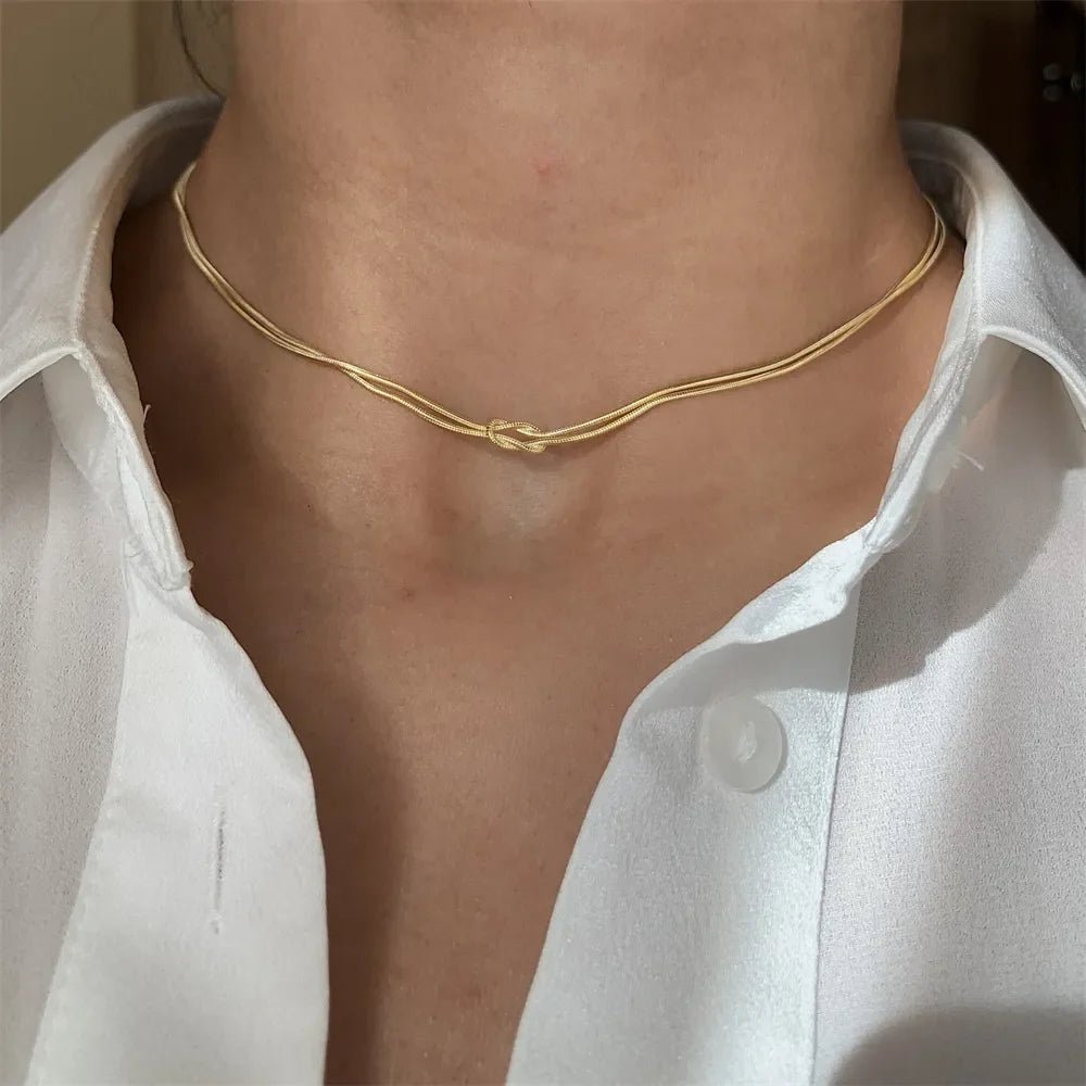 Titanium Steel Knotted Necklace - VAleG