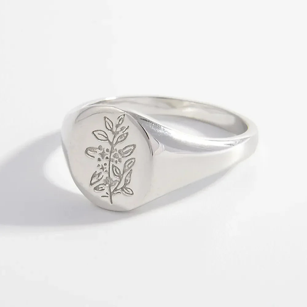 925 Sterling Silver Signet Ring - VAleG