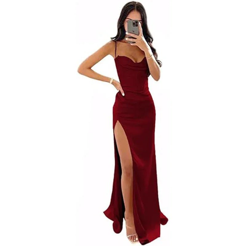 European And American Women's Clothing Sleeveless Camisole Evening Dress - VAleG