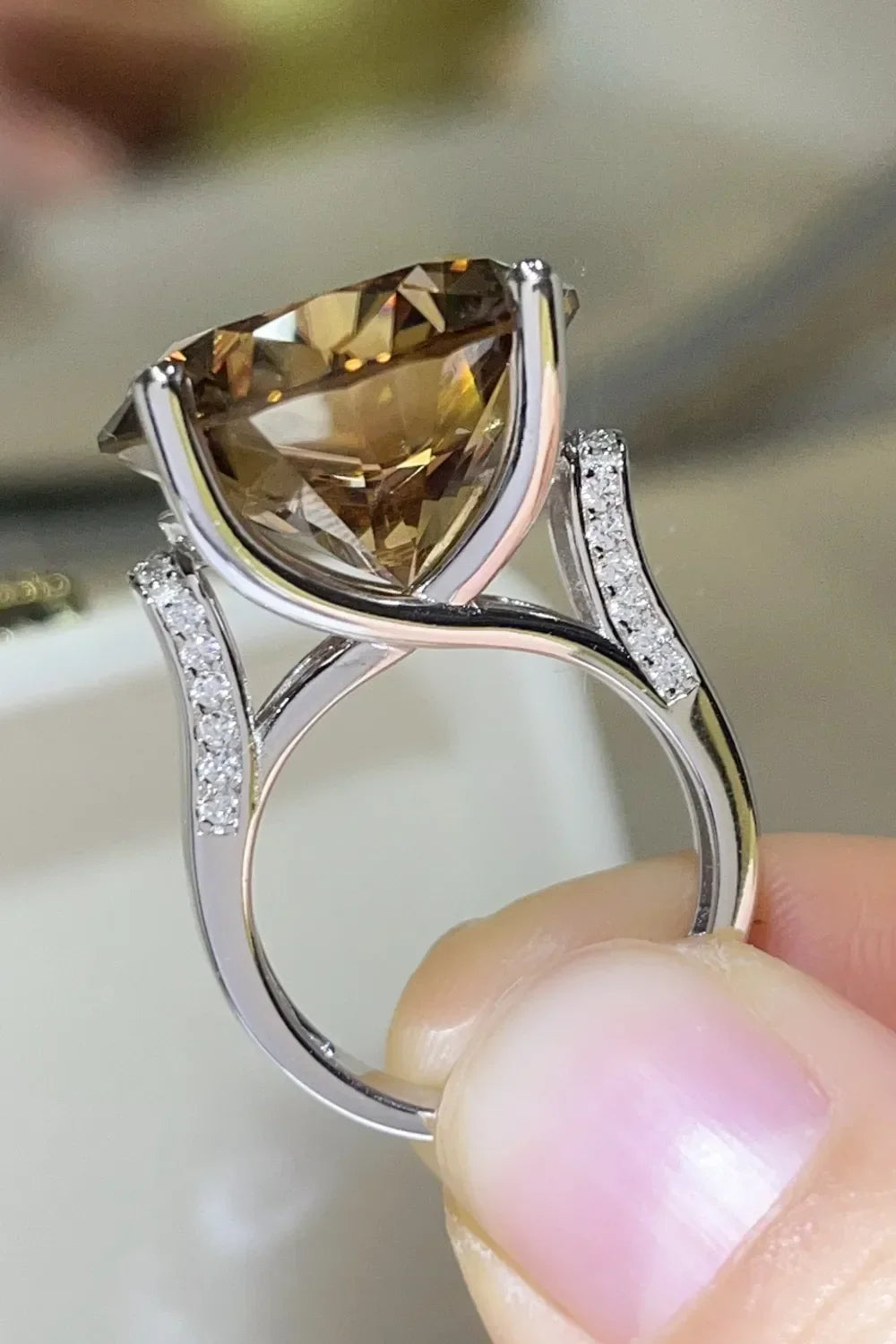 20 Carat Moissanite 925 Sterling Silver Ring - VAleG
