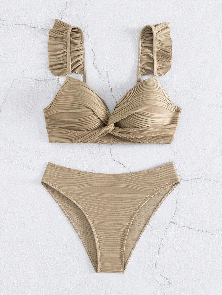 Solid Color Women's Beach Bikini Swimsuit - VAleG