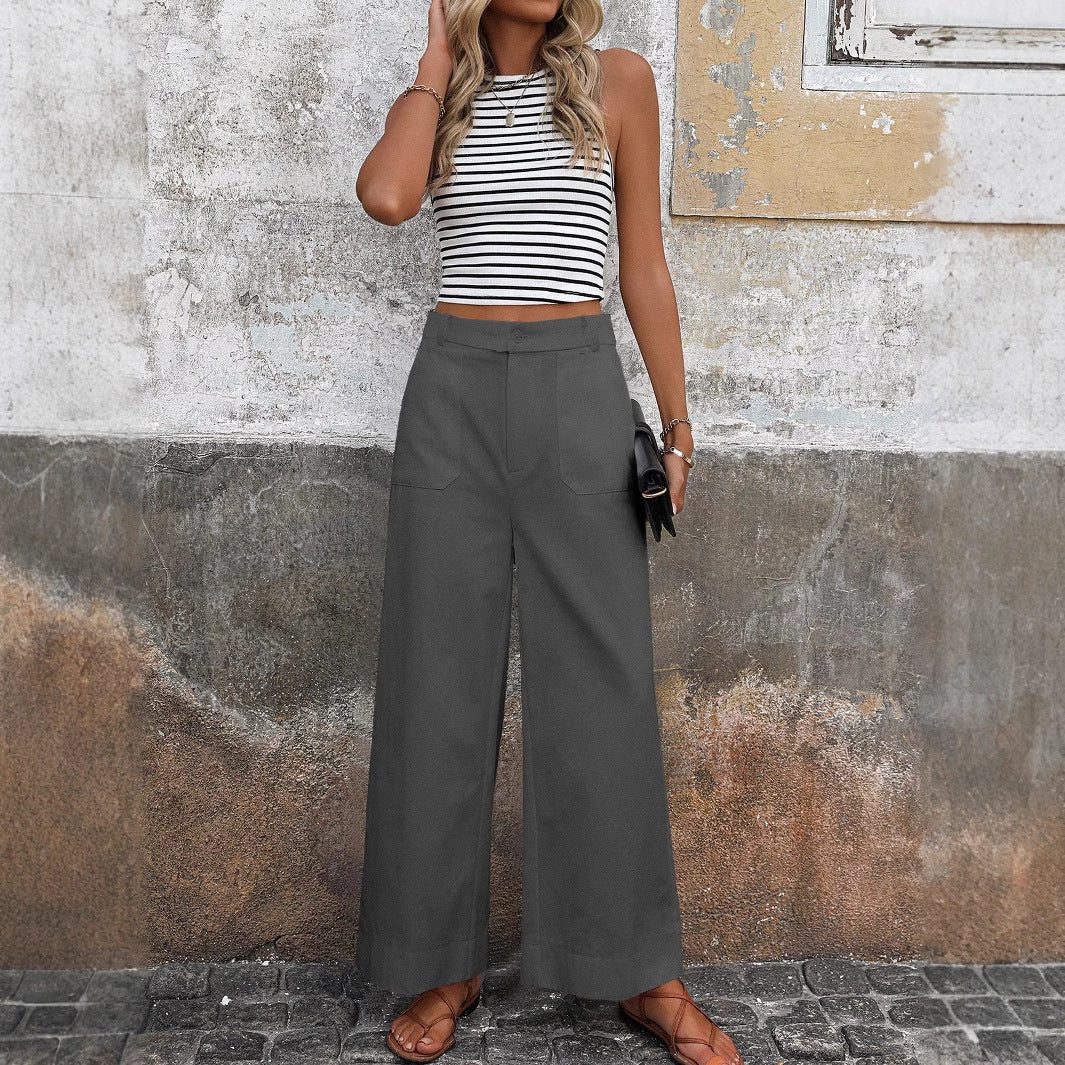 Pantaloni larghi a vita alta  da donna