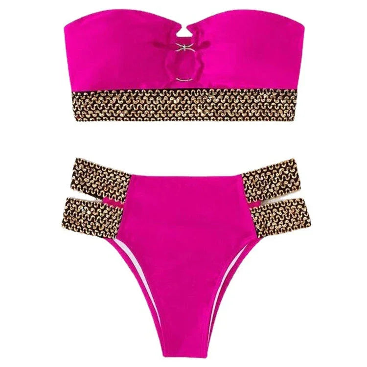 Hollow Beach Bikini Split Swimsuit Girl - VAleG