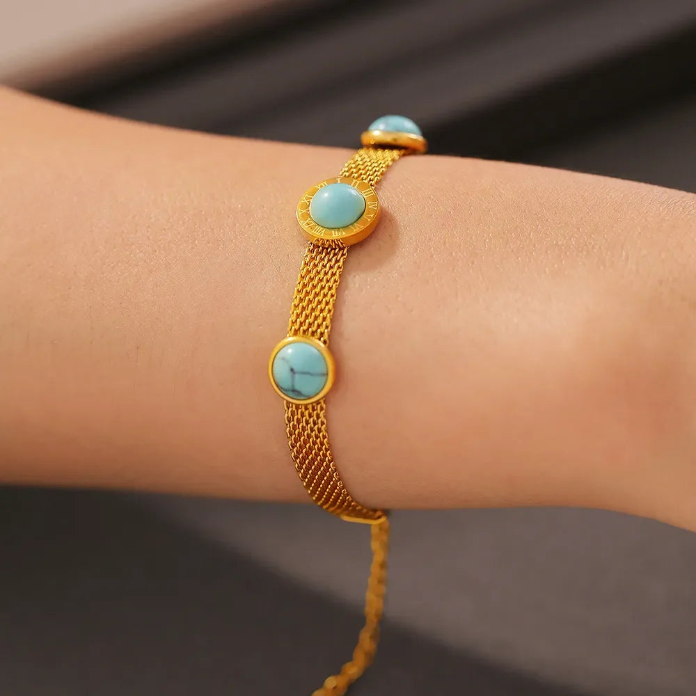 Turquoise Titanium Steel Bracelet - VAleG