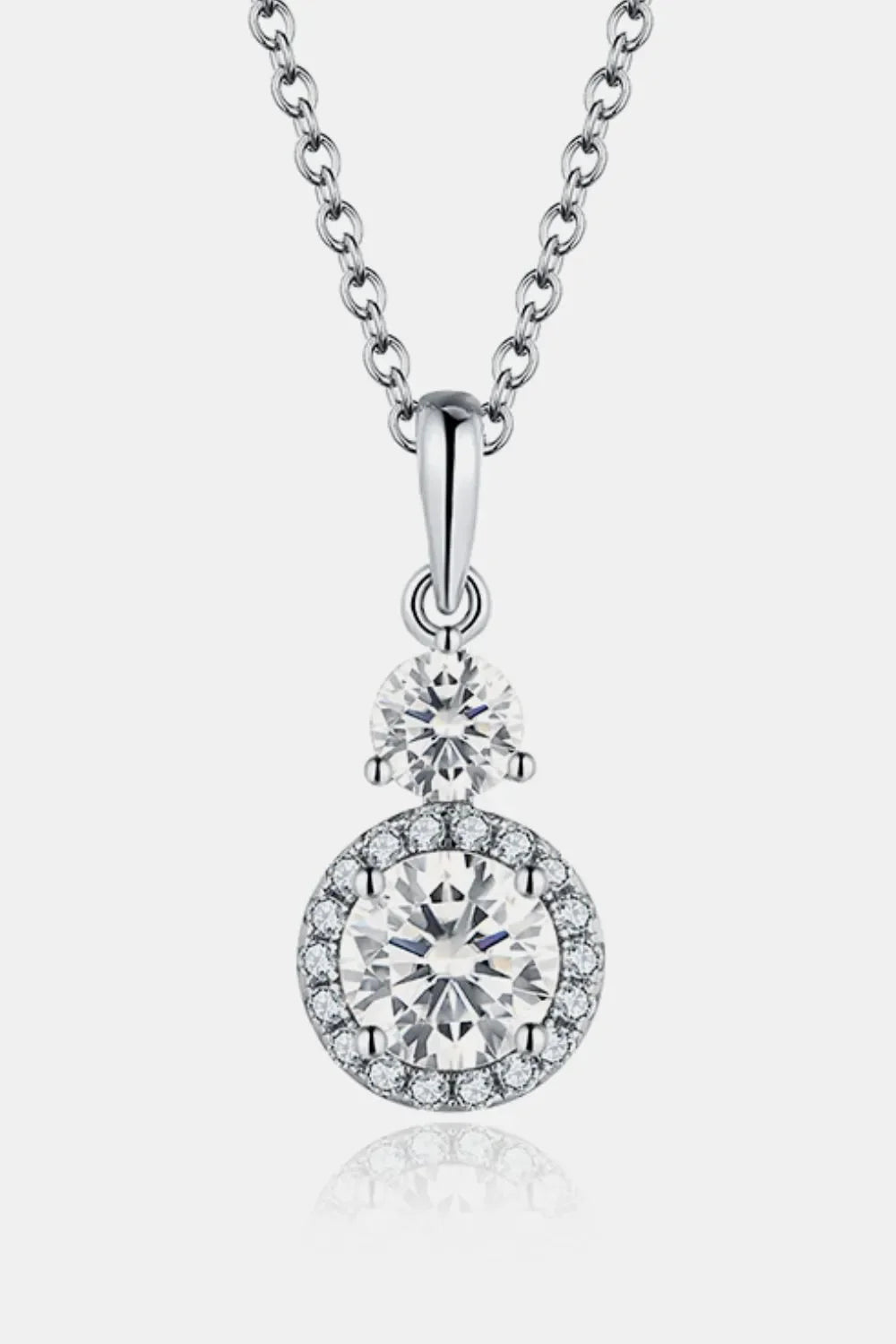 1 Carat Moissanite 925 Sterling Silver Pendant Necklace - VAleG