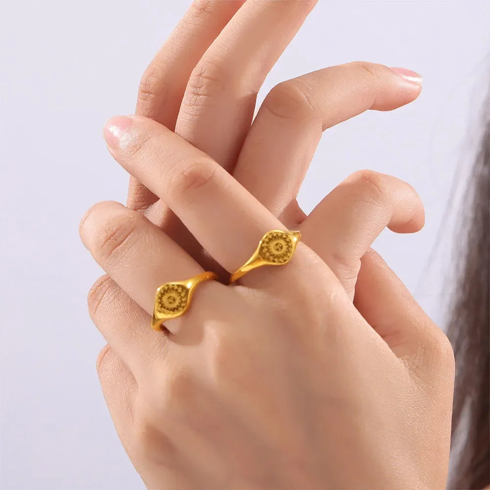 18K Gold-Plated Sun Ring - VAleG