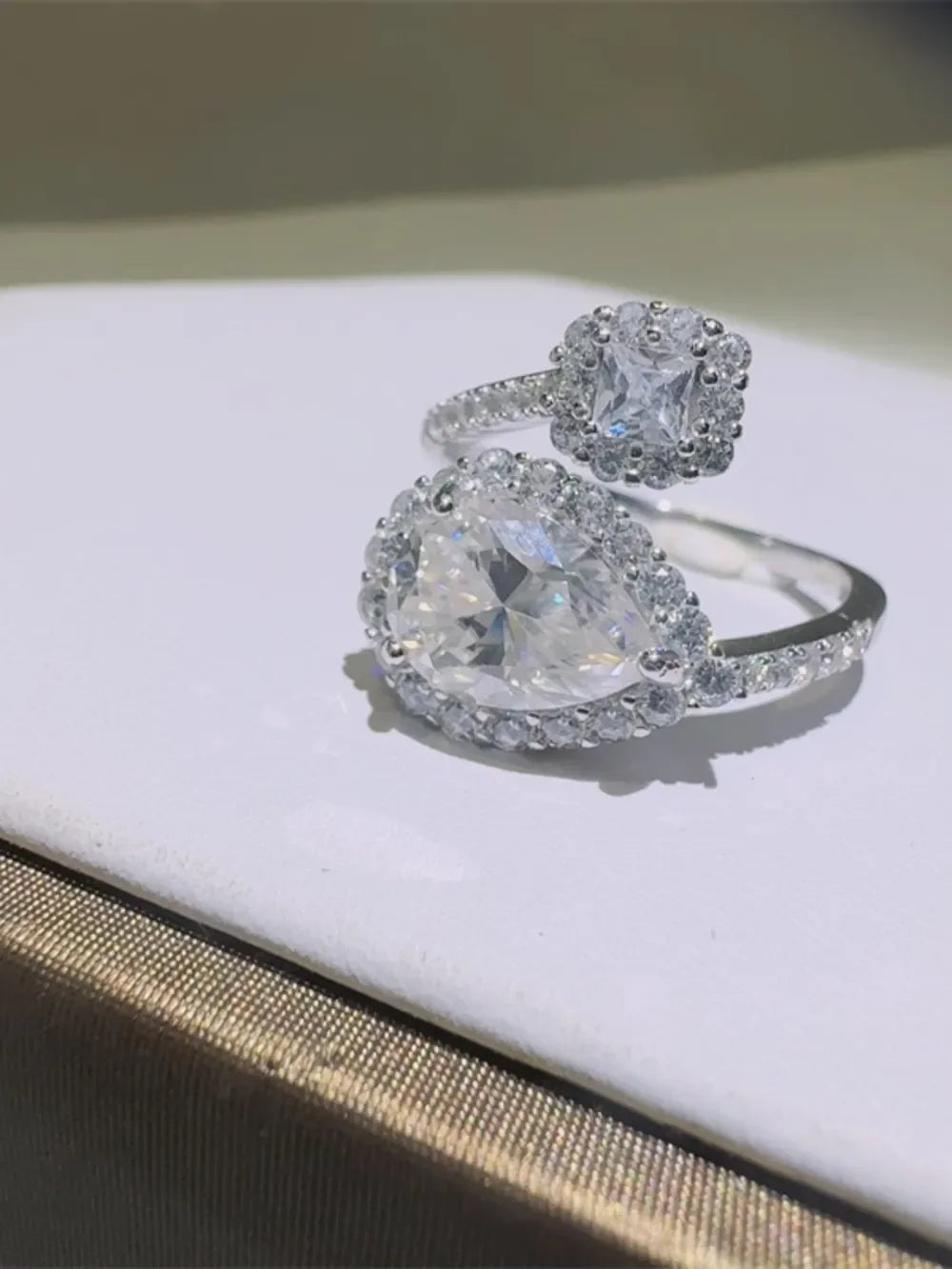2 Carat Moissanite 925 Sterling Silver Bypass Ring - VAleG
