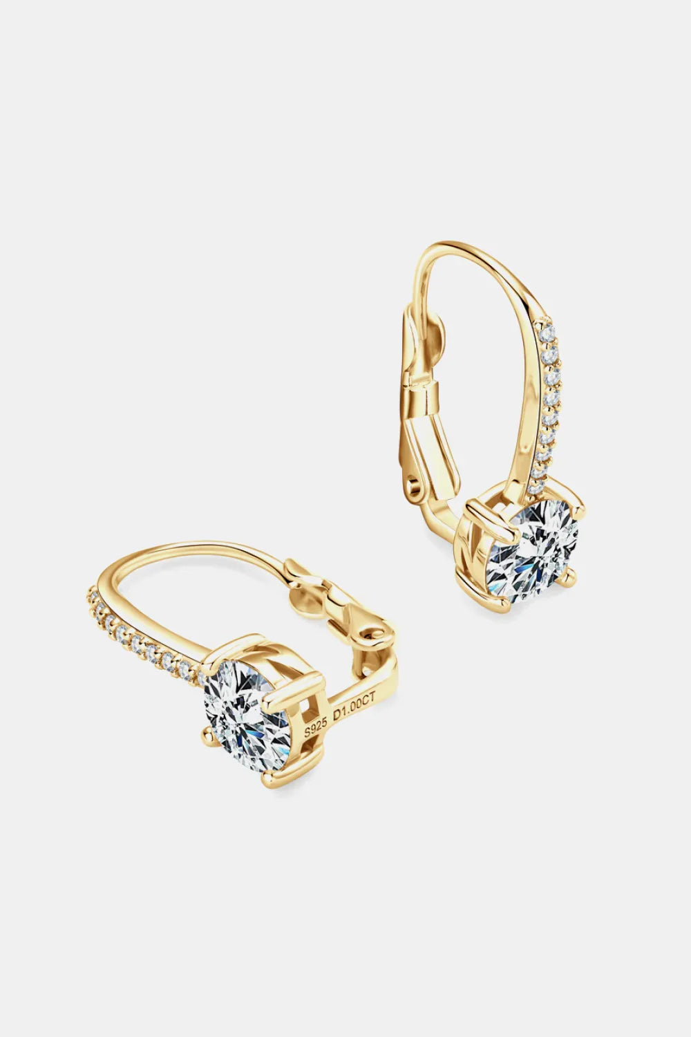 2 Carat Moissanite 925 Sterling Silver Earrings - VAleG