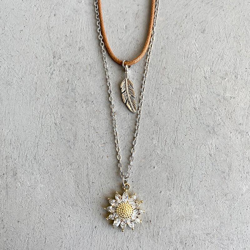 Sunflower Pendant Necklace Set - VAleG