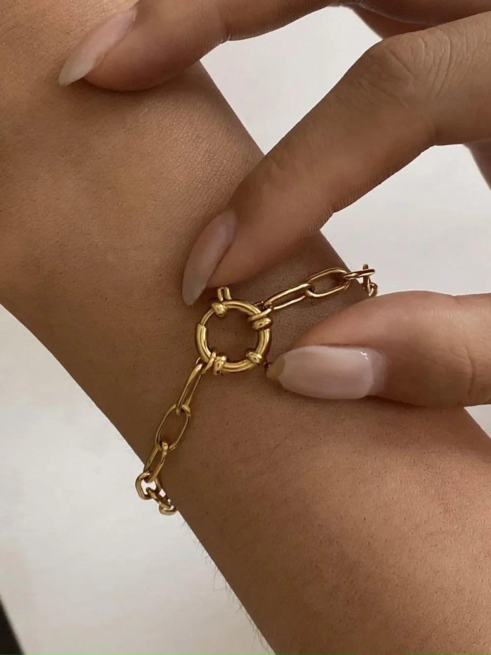 18K Gold-Plated Stainless Steel Chain Bracelet - VAleG