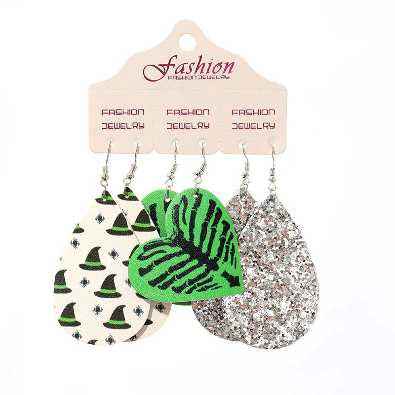 Teardrop Shape Halloween Theme Dangle Earrings - VAleG