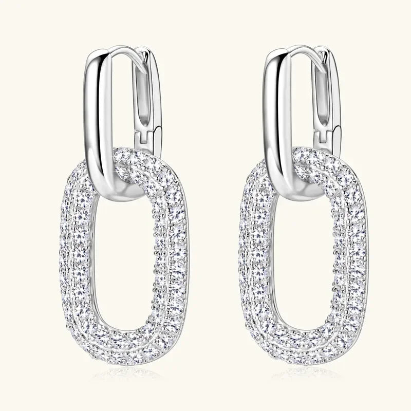 2.16 Carat Moissanite 925 Sterling Silver Earrings - VAleG