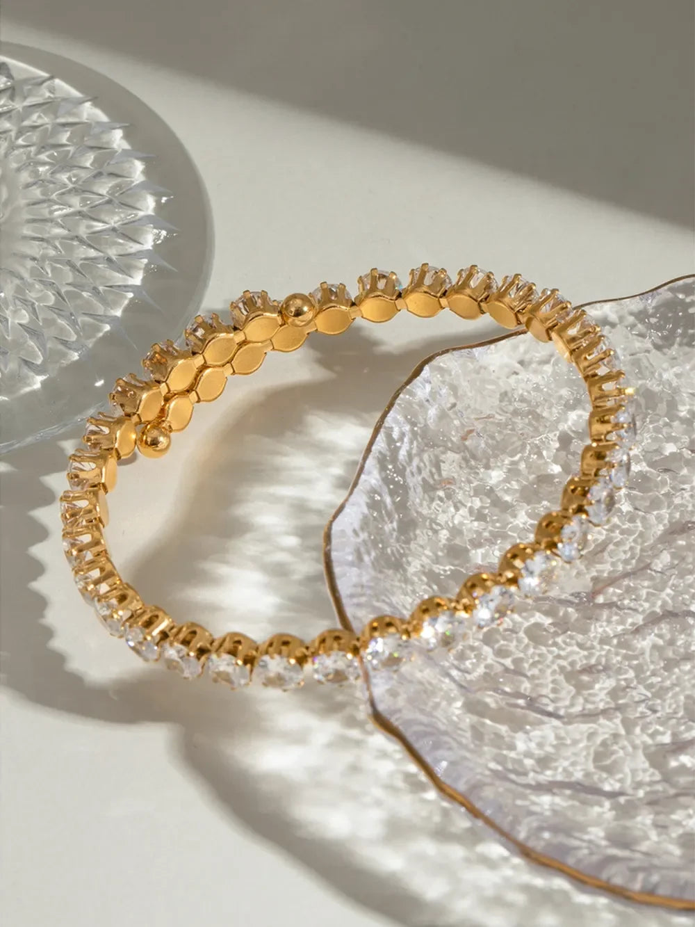 Stainless Steel Inlaid Zircon Bracelet - VAleG