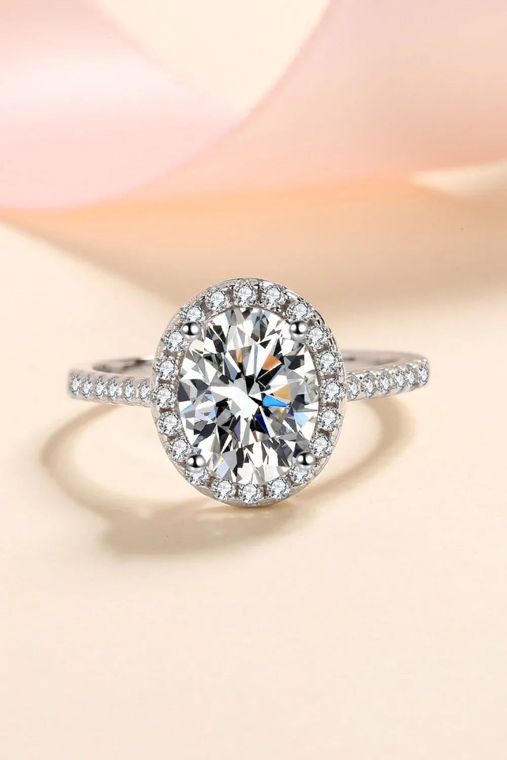 2 Carat Moissanite 925 Sterling Silver Halo Ring - VAleG