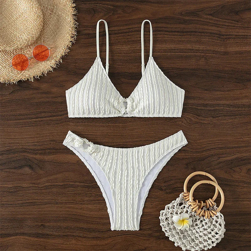 Women's V-neck Beach Split Swimsuit - VAleG