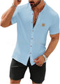 Fashion Summer Button Linen New Men's Shirt VAleG