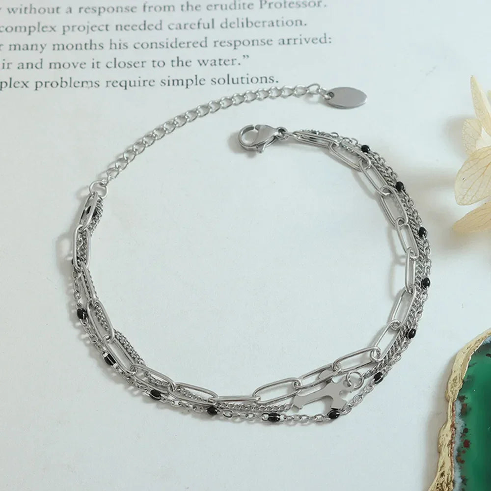 Titanium Steel Three-Layered Bracelet - VAleG