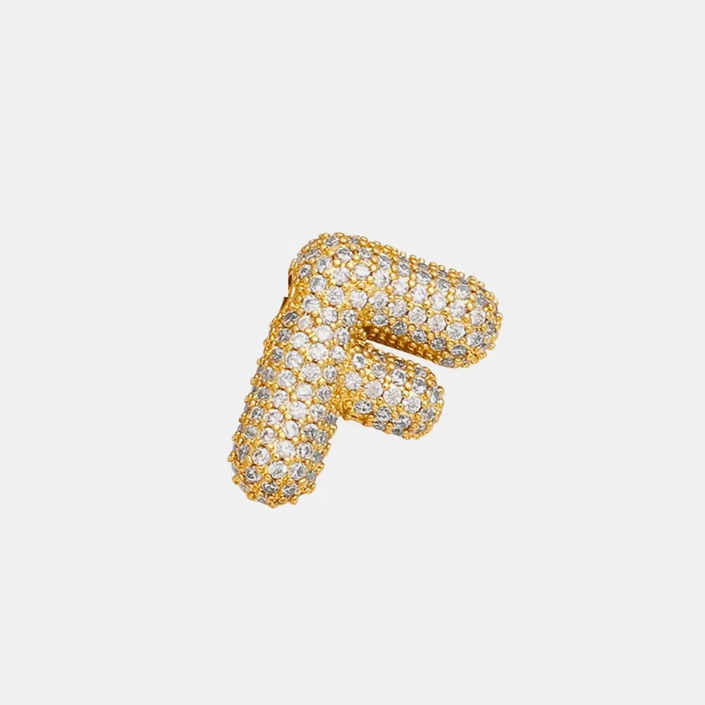Inlaid Zircon Bubble Initial Necklace - VAleG