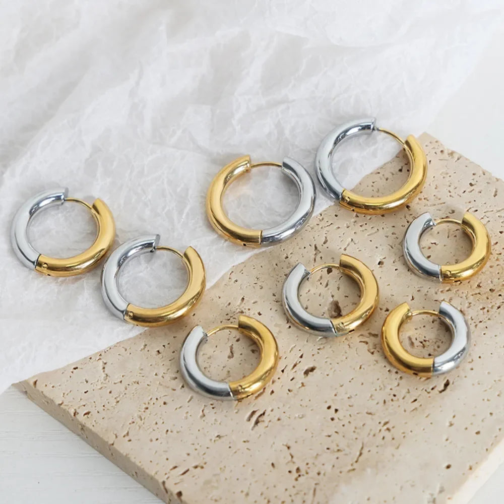 18K Gold-Plated Huggie Earrings - VAleG