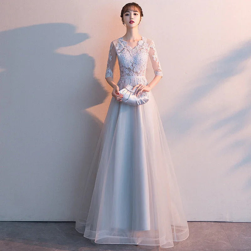 Banquet Elegant Long Black Ladies Annual Meeting Dress - VAleG