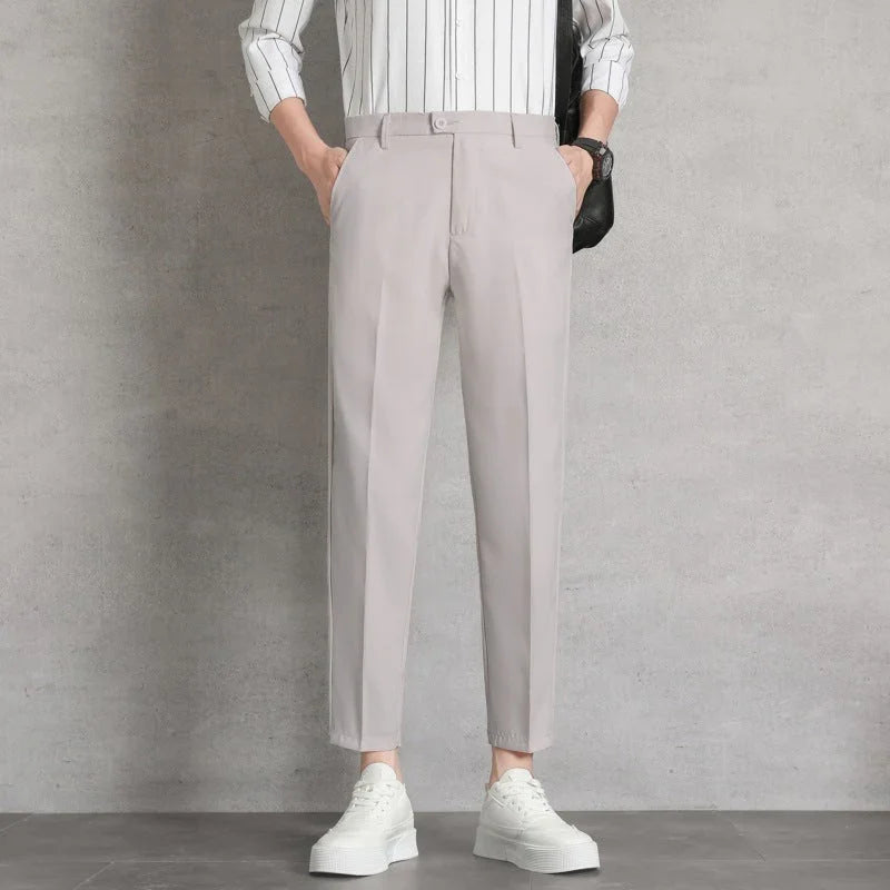 Men's High-waisted Trousers Draping Spring And Autumn High-grade Straight Pants - VAleG